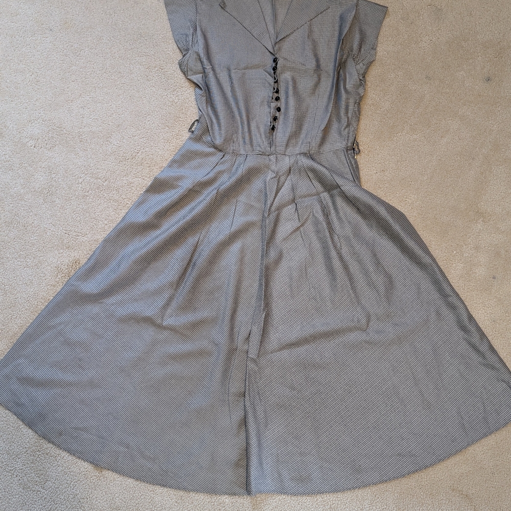 Vintage Gray Button-Down Dress